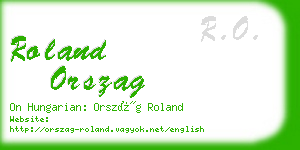 roland orszag business card